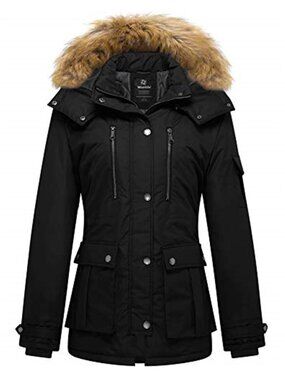 Waterproof Winter Coat Womens Hooded Parka Faux Fur Warm Windproof Long Jacket
